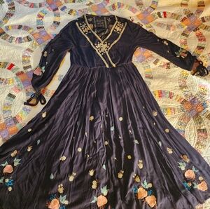 Free People Floral Embroidered Maxi Dress